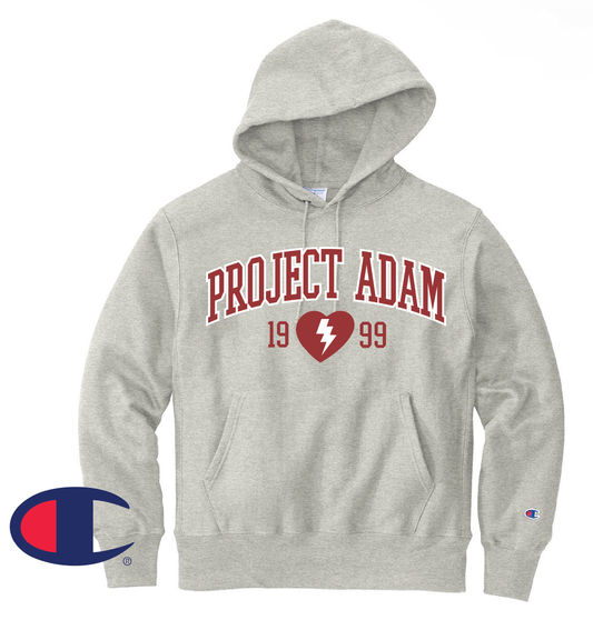 Project Adam Champion Brand Oxford Grey Reverse Weave Hooded Sweatshirt