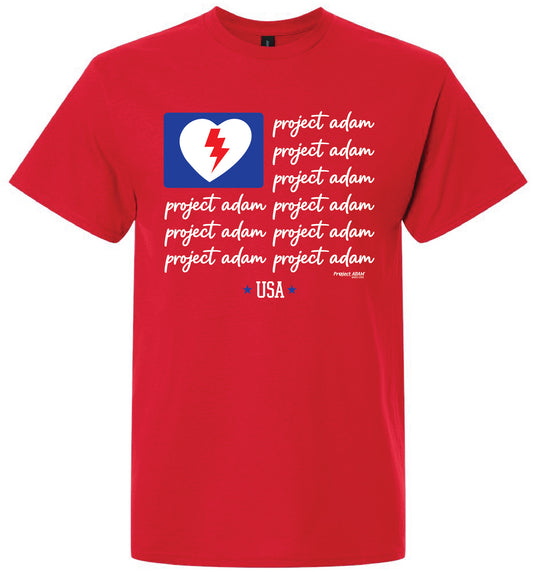 NEW! Project Adam USA Red Short Sleeve Tee
