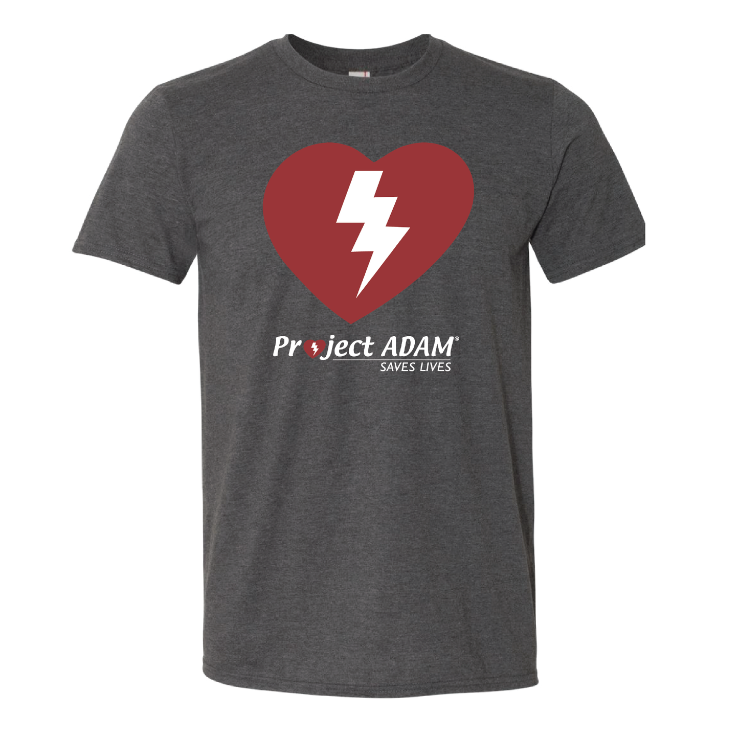 Project Adam Heart Lightning Short Sleeve Dark Heather Grey Tee