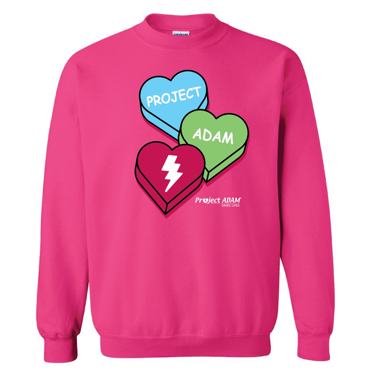 NEW! Project Adam Candy Heart Month Crew Sweatshirt