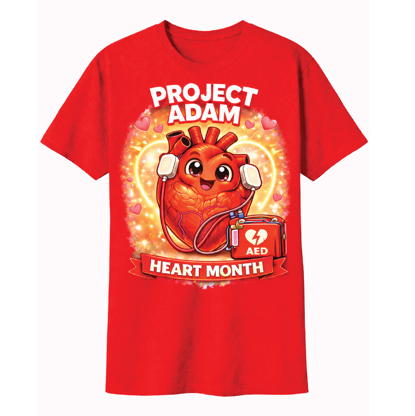 NEW! Project Adam AED Heart Month Red Short Sleeve Tee